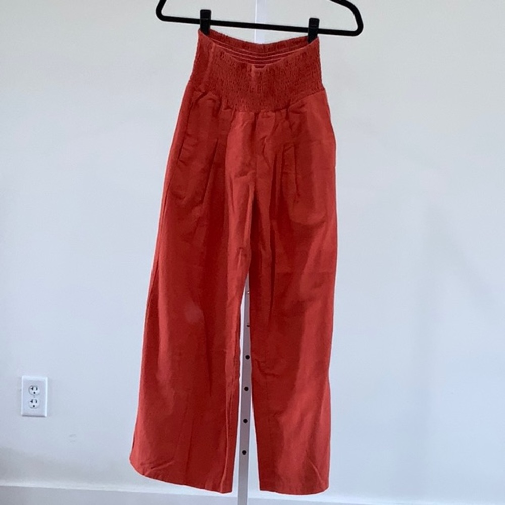 Unbranded Orange 100% Cotton Pant w/ Smocked Waistband